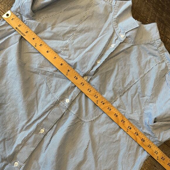 Lucky Brand Women's Striped Button Down Shirt White Blue Size XL - Picture 6 of 8